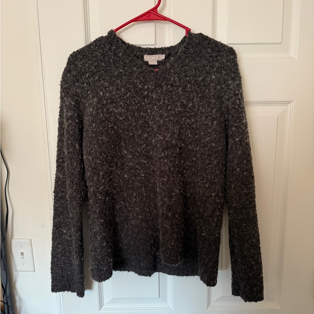 J. Crew Wool Blend V Neck Gray Oversized Sweater Size M (but fits up to size 18)